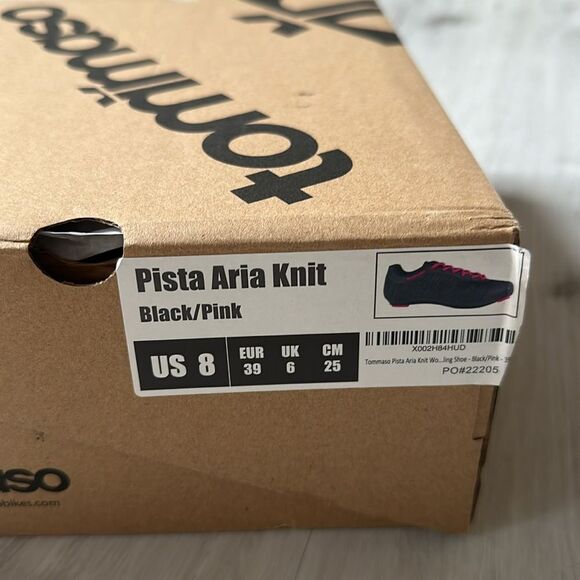 Tommaso Pista Aria Knit cycling shoes Size 8 in Black /pink NWT and in box - Picture 11 of 15